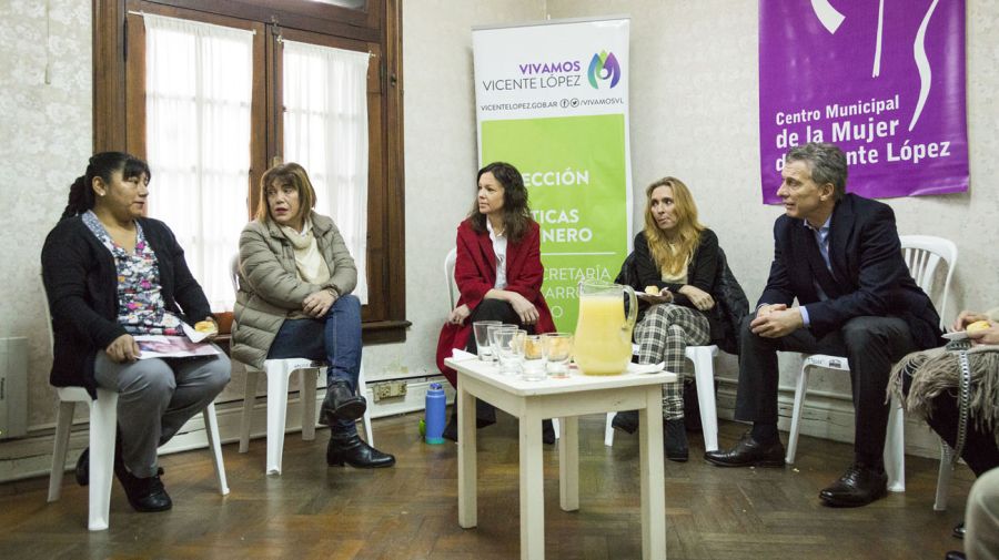 Macri también visitó el Centro de la Mujer y Políticas de Género "Diana Staubli" de Vicente López. Foto: Gentileza Presidencia de la Nación