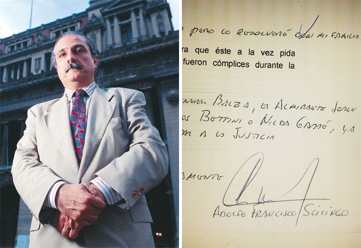 De puño y letra. Adolfo Scilingo respondió las preguntas de PERFIL desde la cárcel madrileña donde está detenido. Al final, firmó sus respuestas.