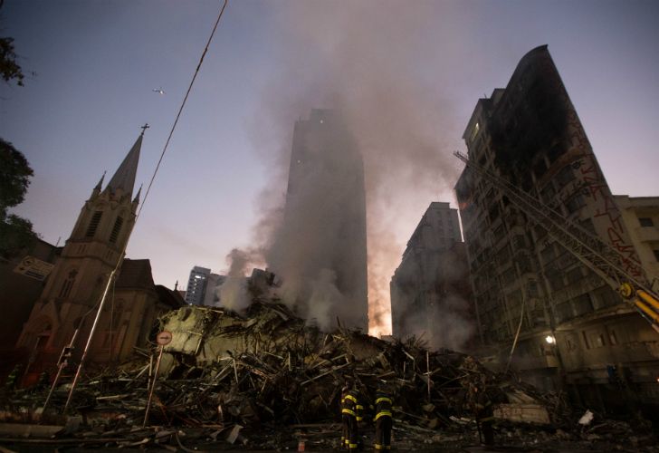 incendio derrumbe edificios Sao Paulo 20180502