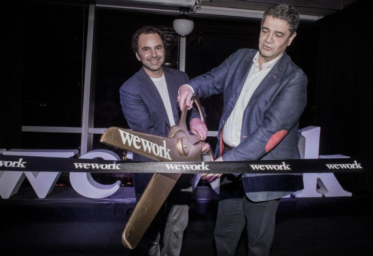 Pato Fuks y Jorge Macri encargados del corte de cinta por la inauguración de WeWork Vicente López.