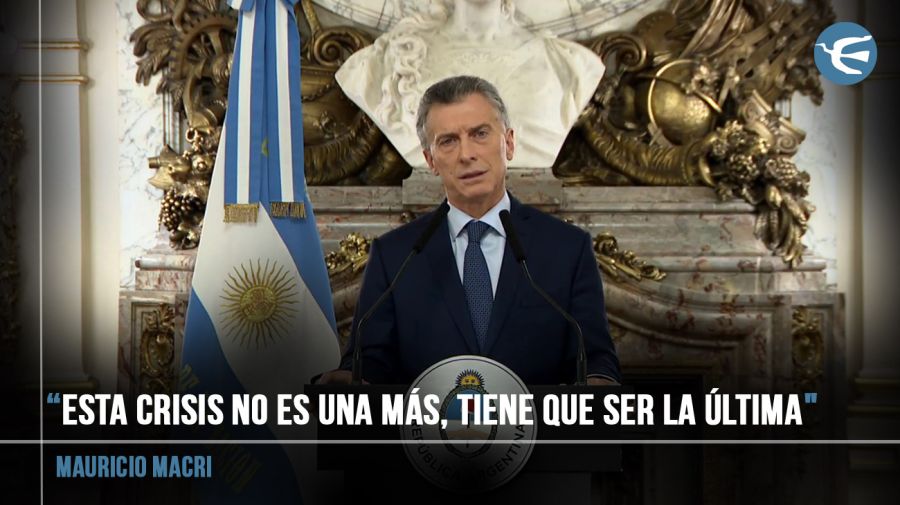 Mauricio Macri durante su mensaje grabado.