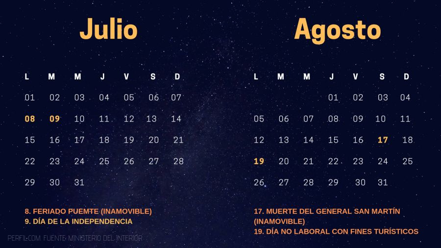 calendario de feriados 2019