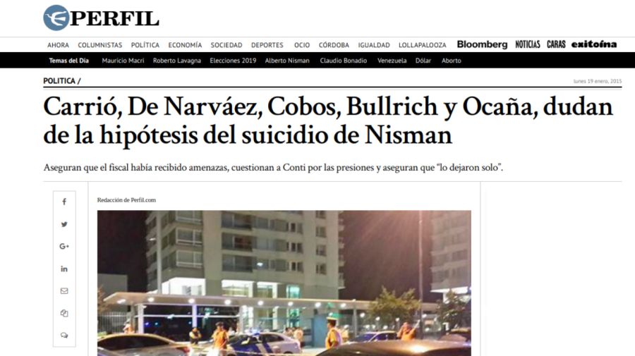 perfil informa muerte de nisman 2015