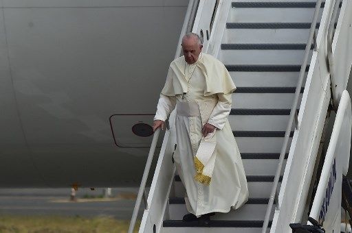 El Papa llegando a Panamá.