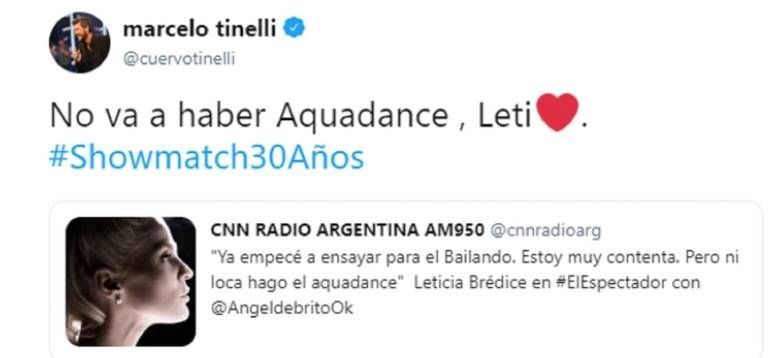 Marcelo Tinelli confirmó que no hay acquadance.