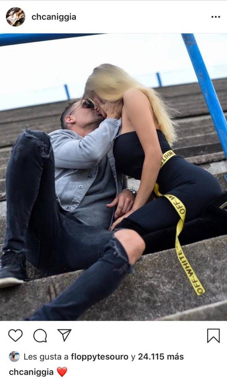 Charlotte Caniggia compartió una fogosa foto chapando con su novio