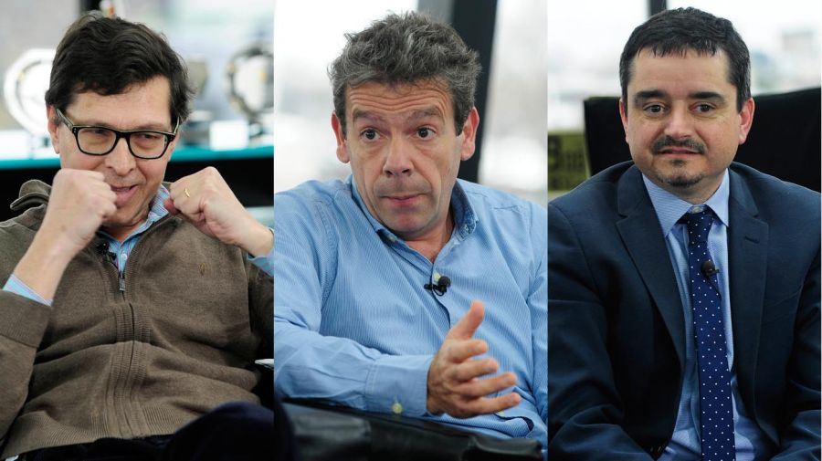 Los periodistas Fernando Ruiz, Martín Becerra y José Crettaz, en la entrevista con Fontevecchia.