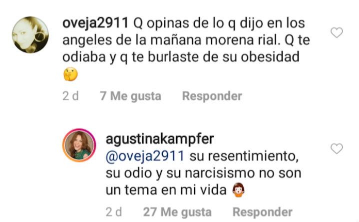 La lapidaria respuesta de Agustina Kämpfer a Morena Rial 