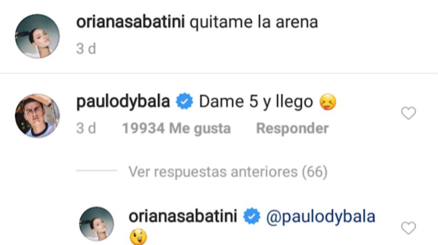 El pícaro comentario de Paulo Dybala a Oriana Sabatini