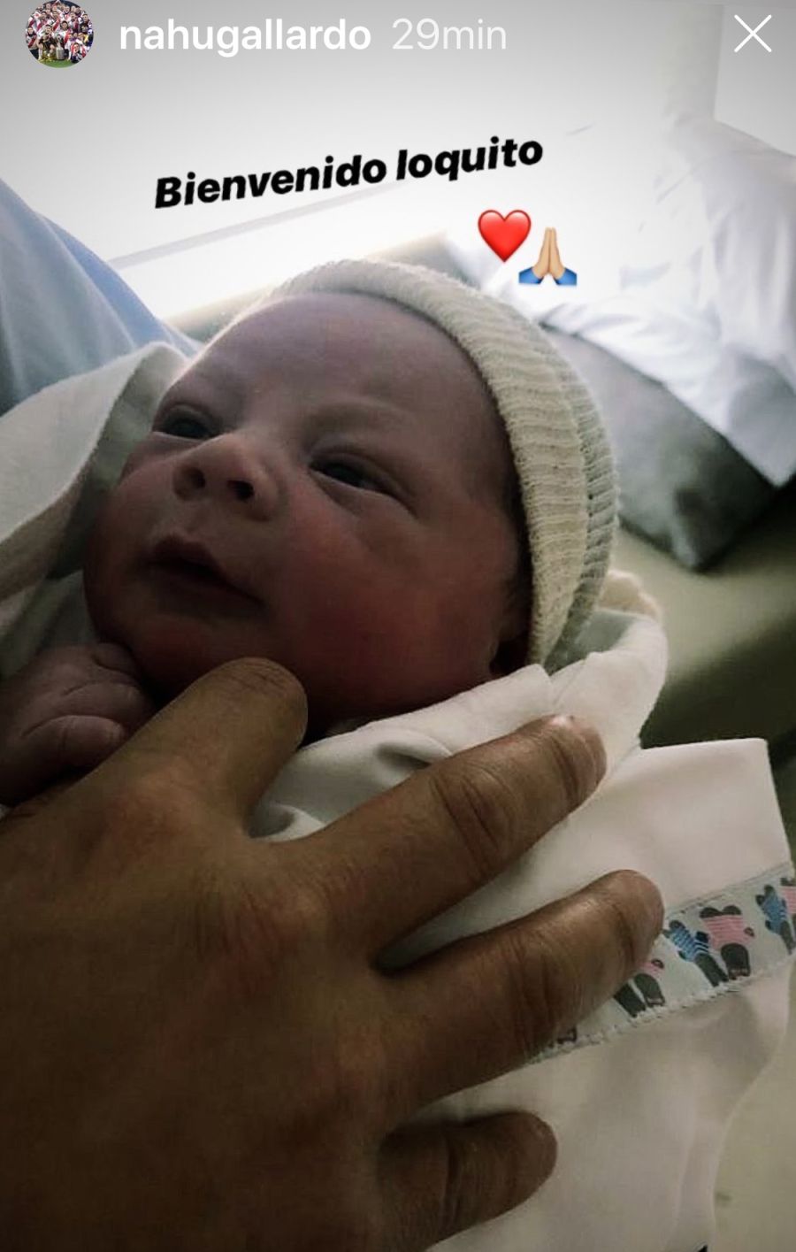 La primera foto de Benjamín, el hijo recién nacido de Marcelo Gallardo