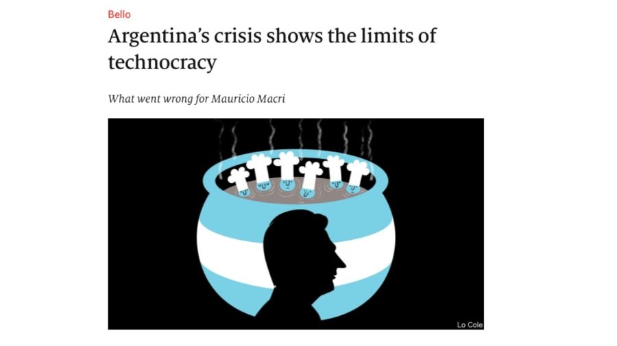 La nota de The Economist titulada “La crisis argentina muestra los límites de la tecnocracia”.