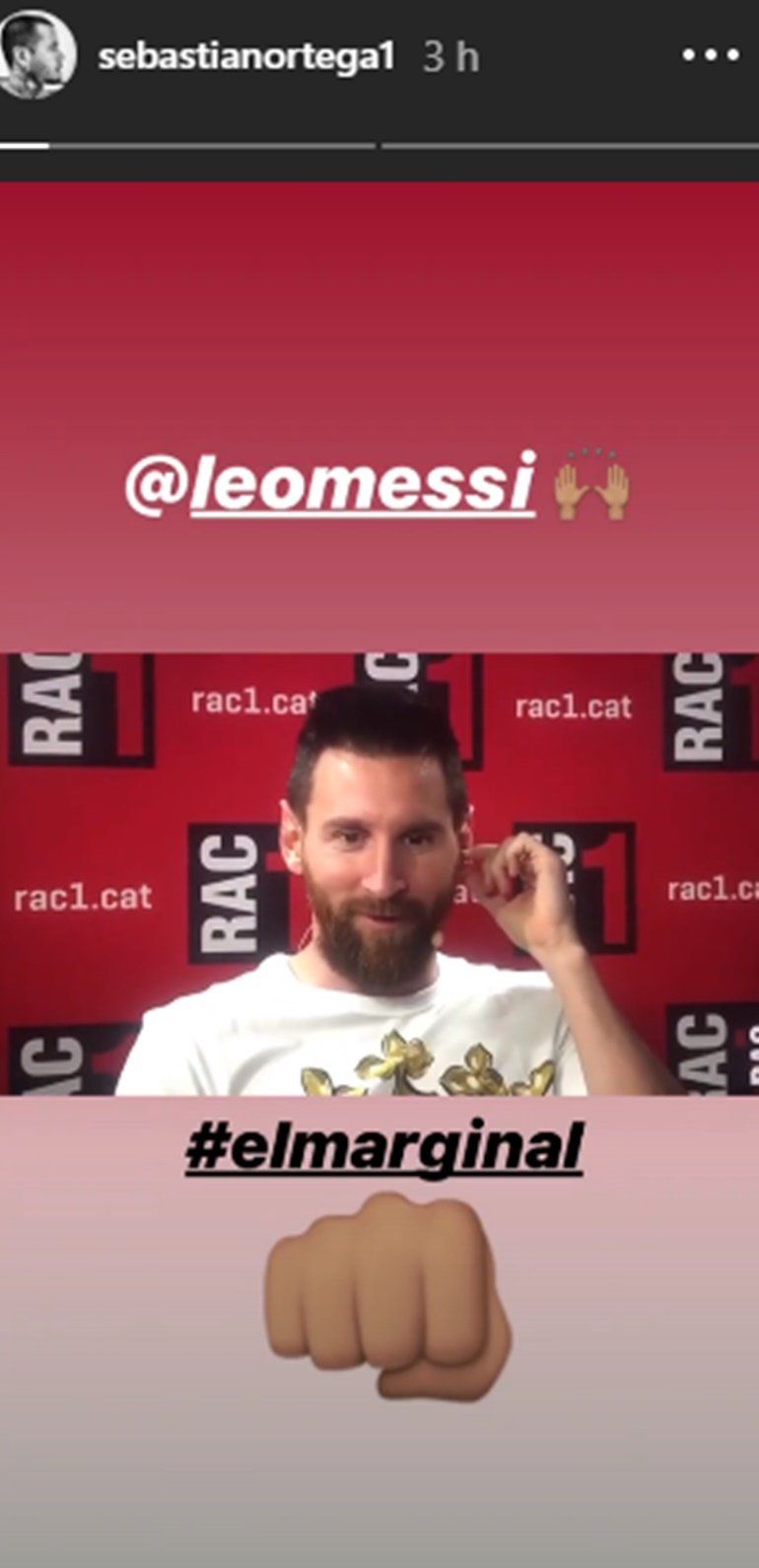 Leo Messi fanático del marginal 