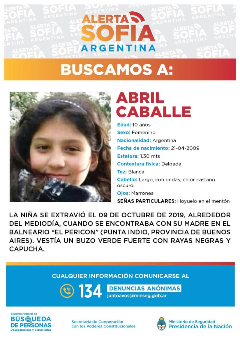 Amplían la búsqueda de Abril Caballes, la niña desaparecida en Punta Indio.