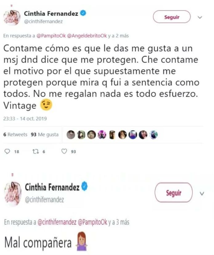 Silvina Escudero y Cinthia Fernández: fuerte cruce en redes