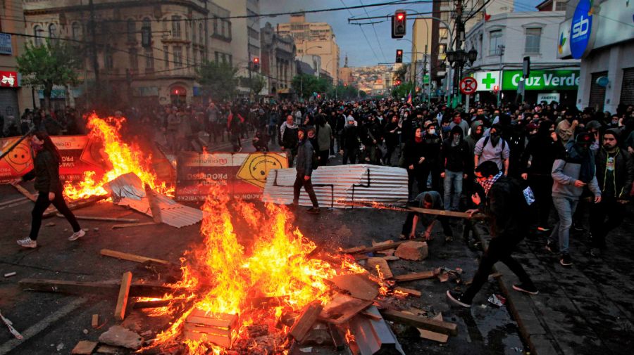 Impactantes imágenes de los disturbios en Chile.