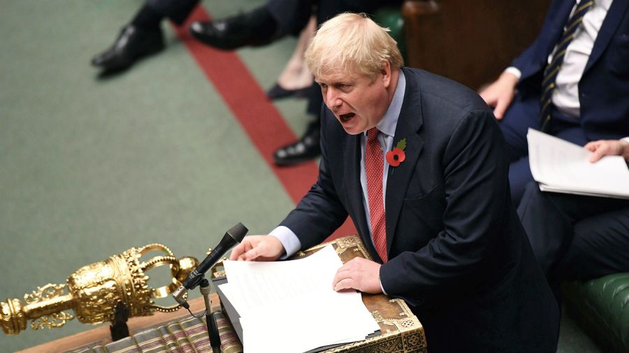 Primer ministro Boris Johnson, en el Parlamento británico.