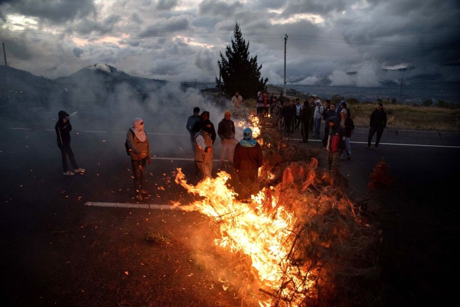 Burning Tires Block Roads As Ecuador Declares State Of Emergency 