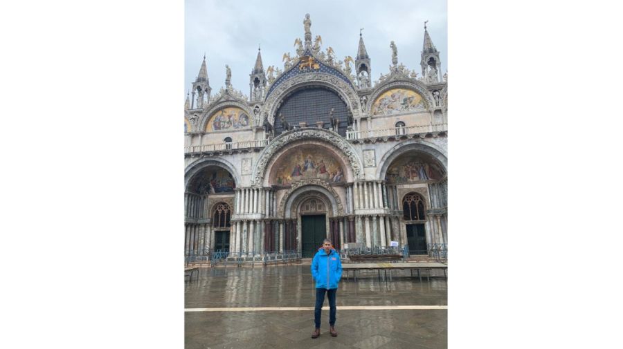 Gustavo Dattoli visitó Venecia dos días antes de volver a Buenos Aires.