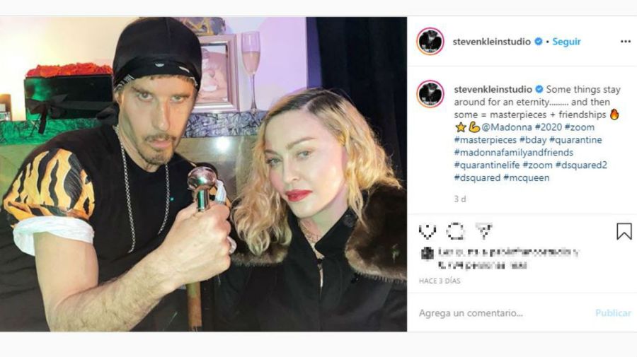 Madonna de fiesta con Steve Klein, rompiendo la cuarentena