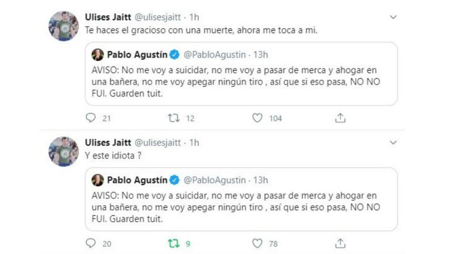 Furia de Ulises Jaitt contra Pablo Agustin