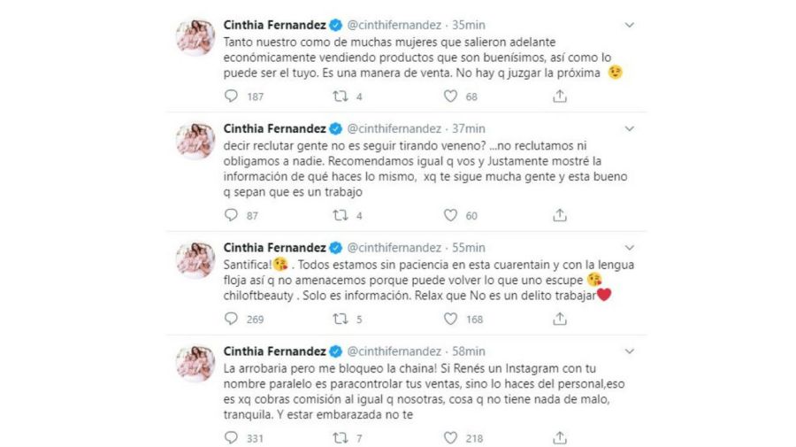 Cinthia Fernandez contra la China, otra vez