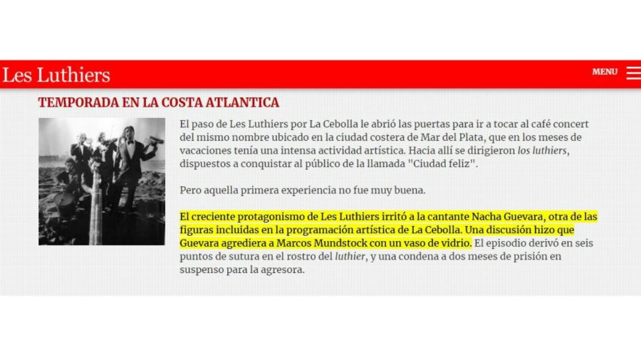 Nacha Guevara violenta con Les Luthiers