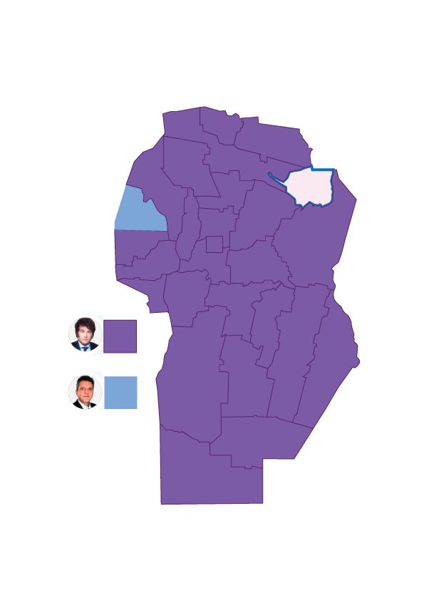 Mapa de la votación Balotaje en Córdoba