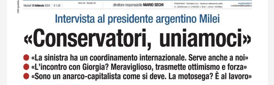 El titulo del diario italiano Libero