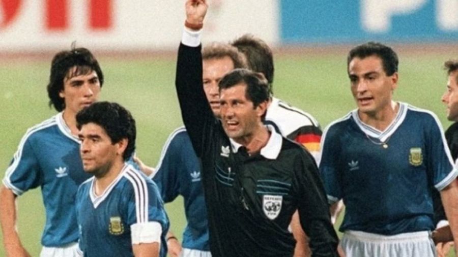 Selección Argentina en la final ante Alemania 1990.