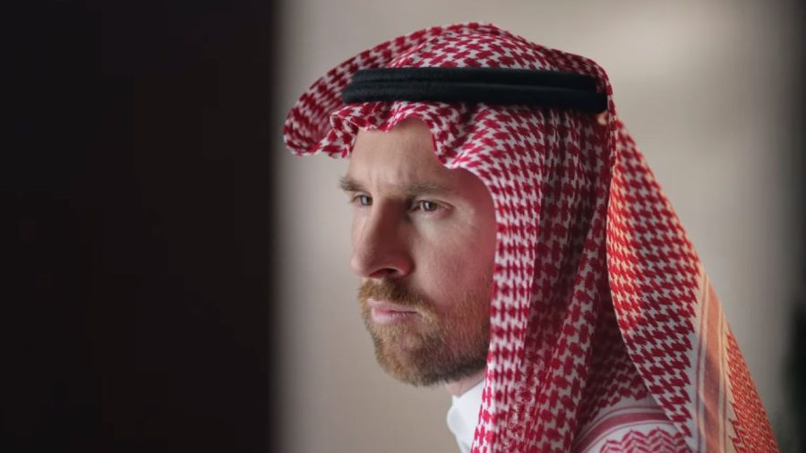 Messi posó para Sayyar, una marca arabe