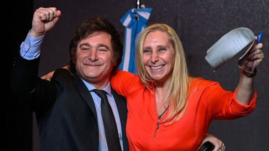 Karina Milei junto a Javier Milei