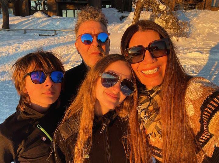 Florencia de la V y su familia en San Martín de los Andes