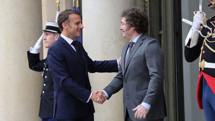 El presidente Emmanuel Macron recibe a su par argentino Javier Milei