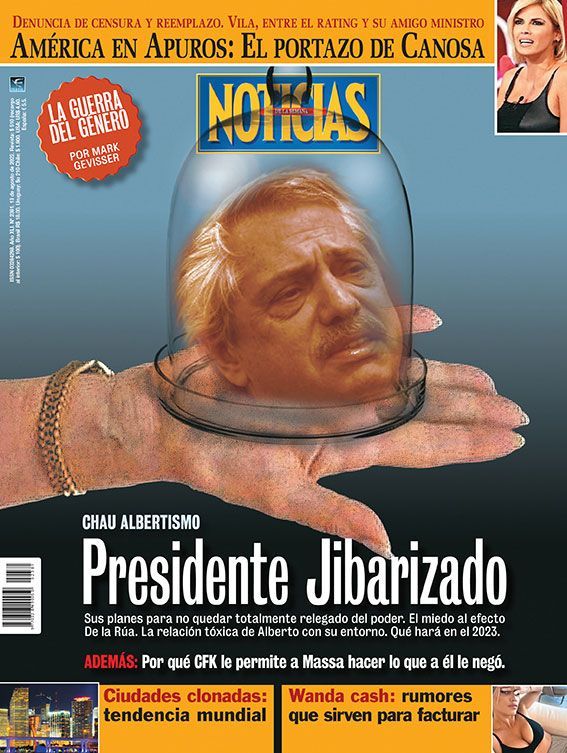 Tapa Revista Noticias - Presidente jibarizado