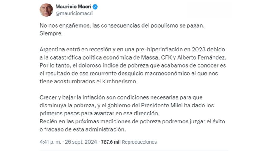 Posteo Macri pobreza