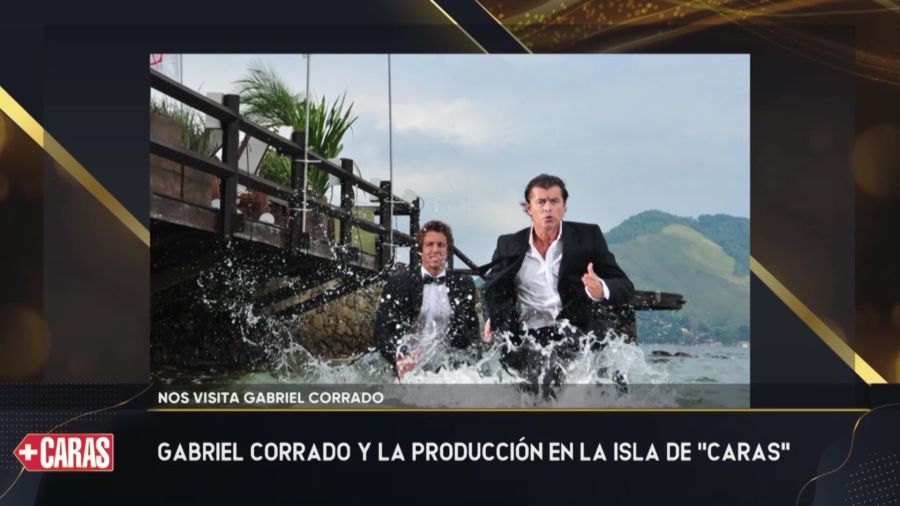 Gabriel Corrado y su hijo en la Isla de Caras