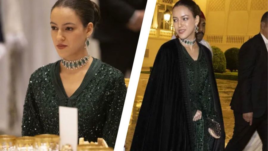 Look de la princesa para la cena de gala de los Macron