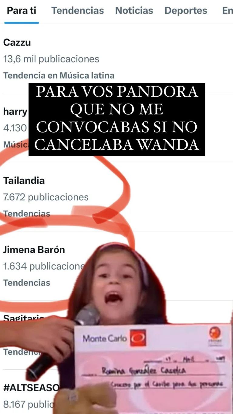 El mensaje de Jimena Barón a Pandora