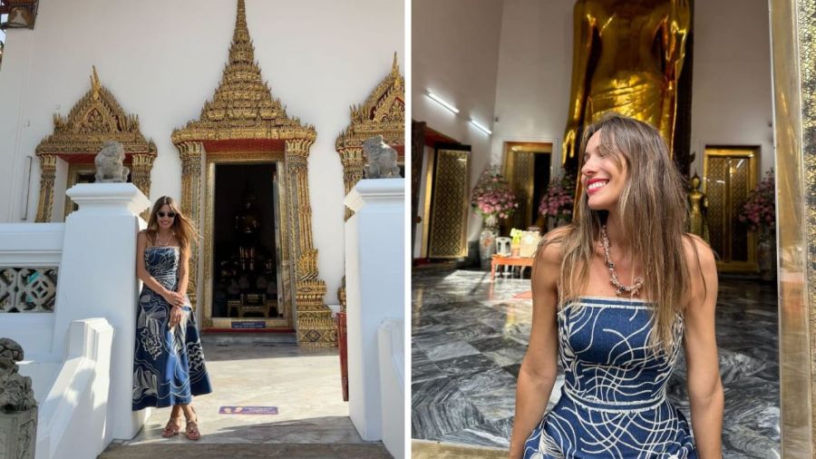 Pampita en el Templo del Buda reclinado