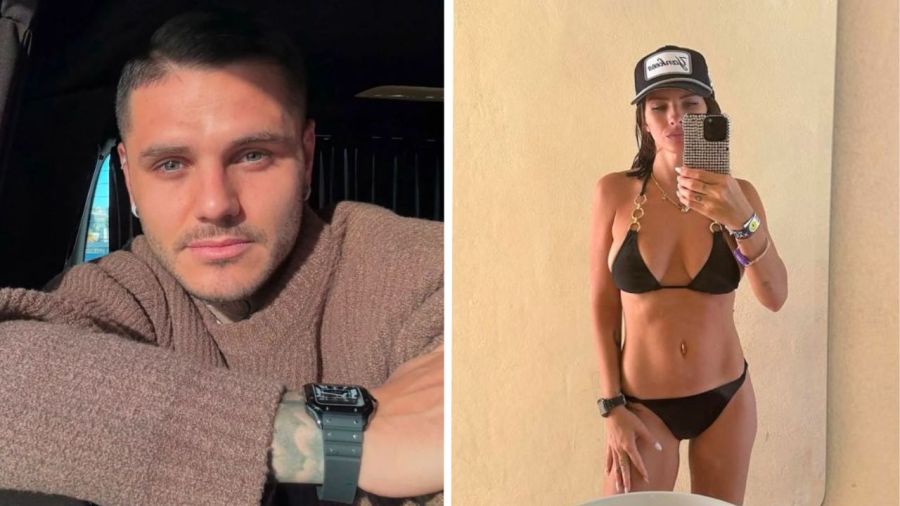 Mauro Icardi y la China Suárez con el reloj Cartier