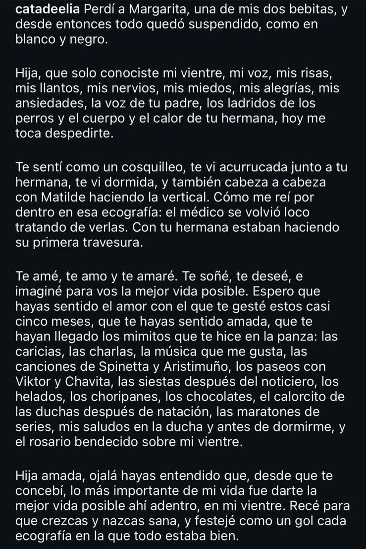 El mensaje de Cata de Elía
