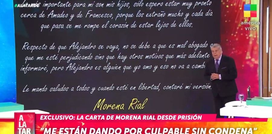La carta de Morena Rial