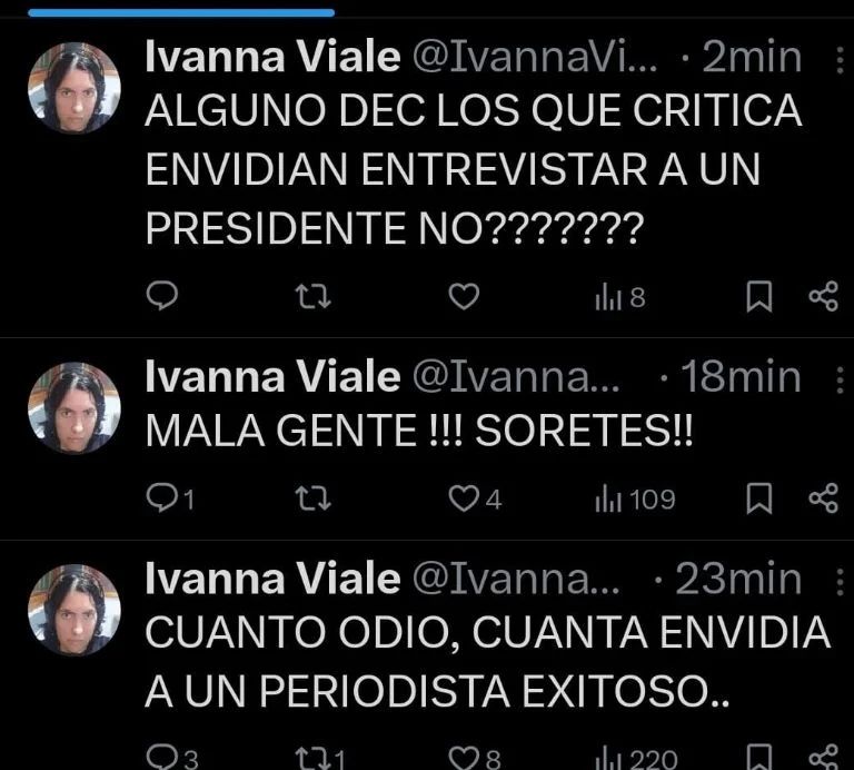 Los fuertes tweets de Ivanna Viale