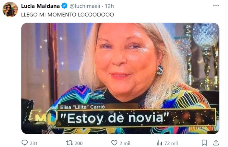 El meme que compartió Lucía Maidana anunciando que está de novia