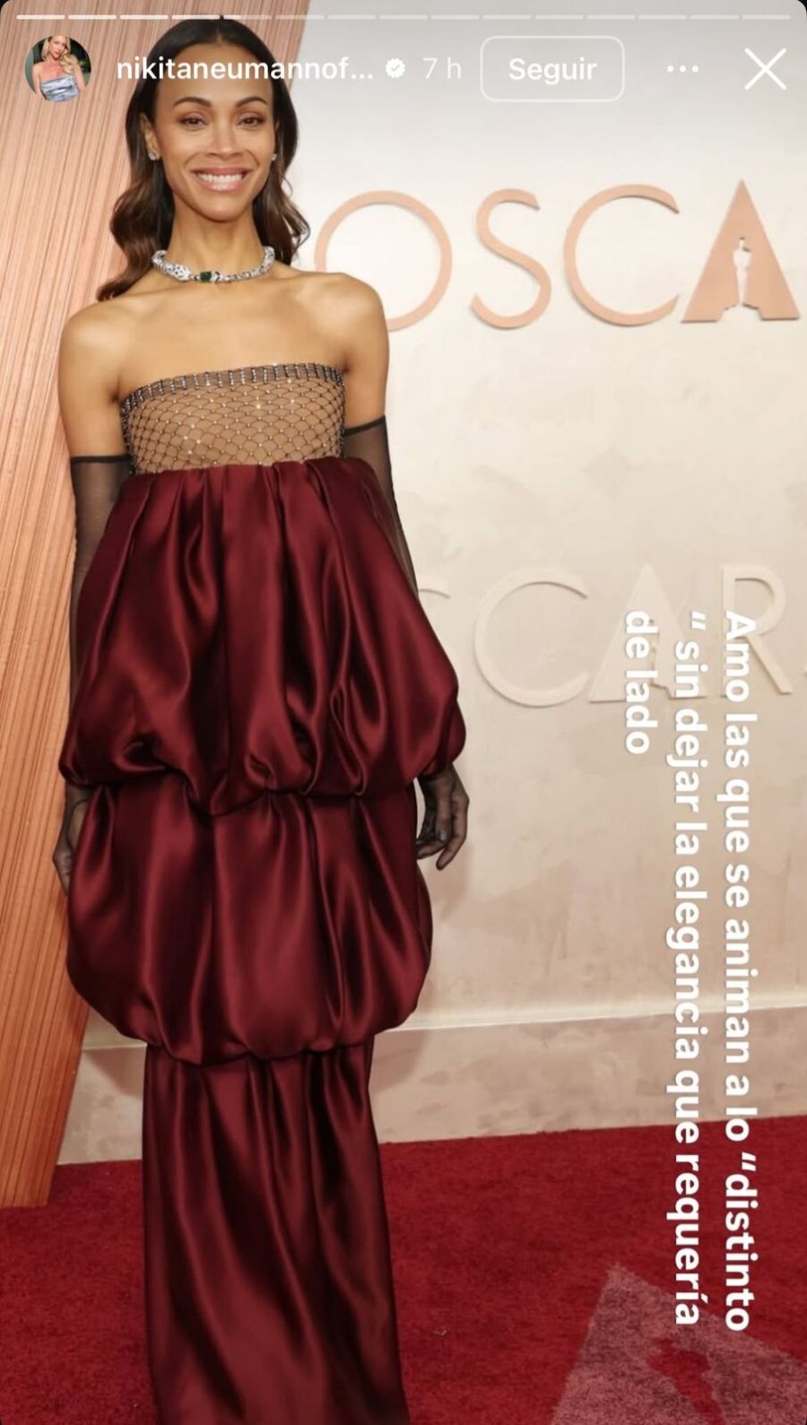 Zoe Saldaña en Saint Laurent