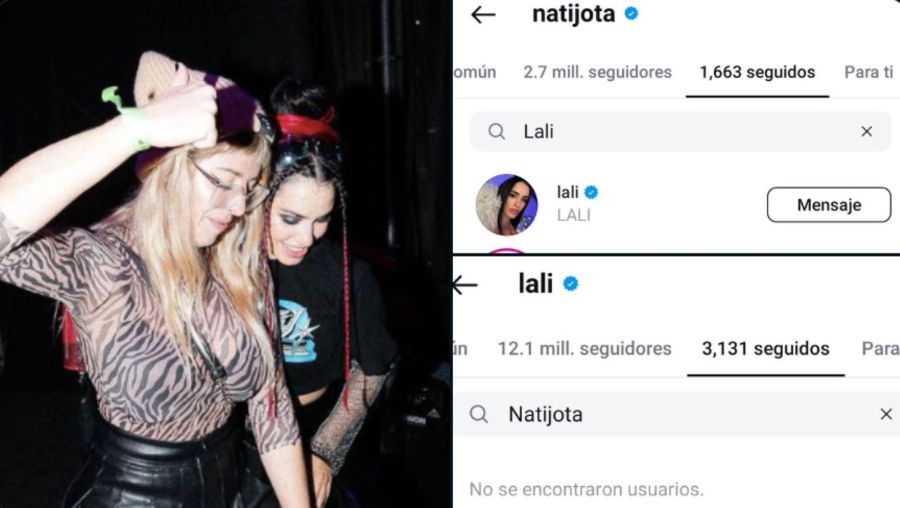 Lali dejó de seguir a Nati Jota en Instagram