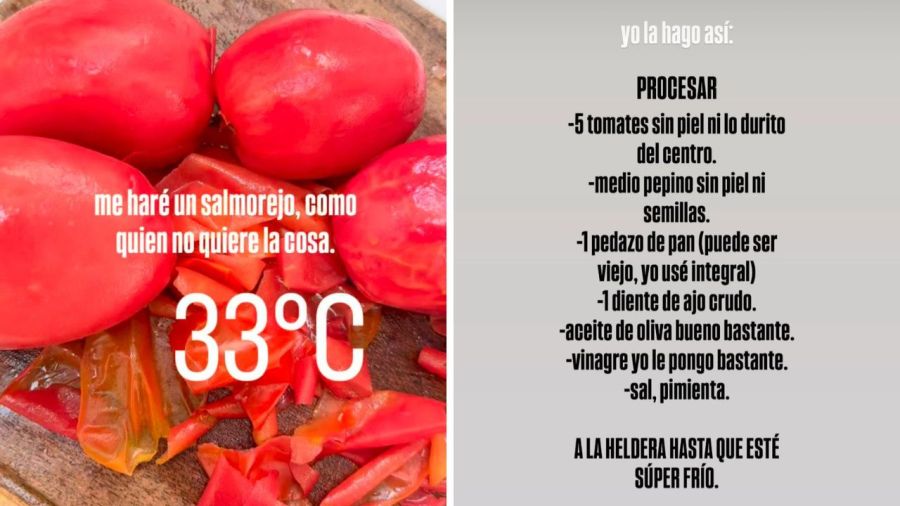 La receta de salmorejo de Jimena Barón