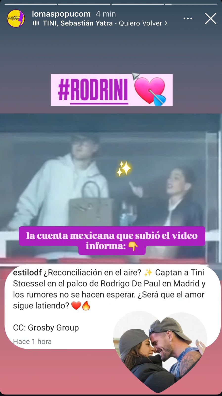 Tini Stoessel en el palco de Rodrigo De Paul en Madrid