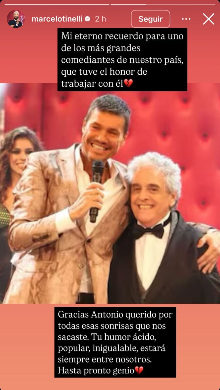 Marcelo Tinelli despidió a Antonio Gasalla