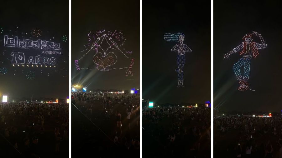 Show de drones en la segunda noche del Lollapalooza 2025